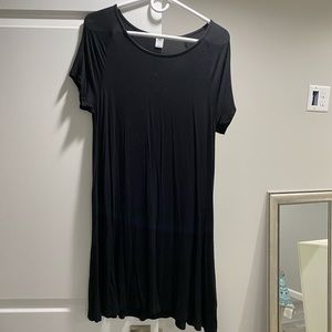 Short sleeve black cotton dress